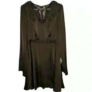 Y2K GUESS Los Angeles A-Line Little Black Dress Lace Detail Mini Size 10